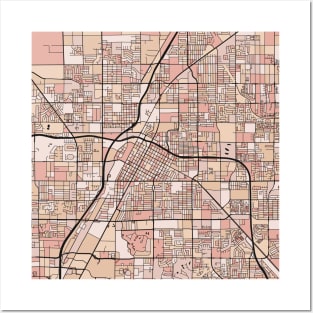 Las Vegas Map Pattern in Soft Pink Pastels Posters and Art